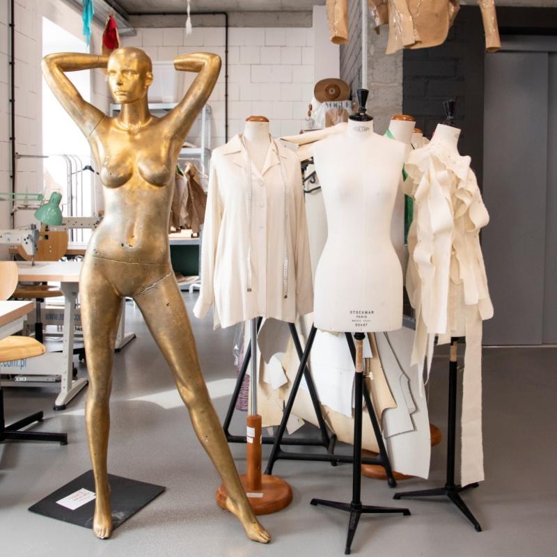 interior of sewing workshop at SWPS University's School of Form