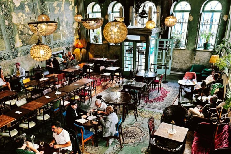 Coffee shop in the former synagogue in Kraków, Poland