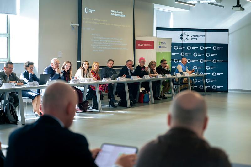Discussions about the future of higher education in Europe during a meeting at SWPS Unviersity
