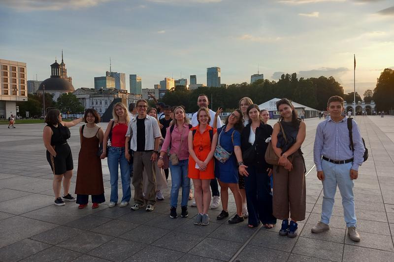 Participants of the ERUA Mental Health Literacy course sightseeing in Warsaw