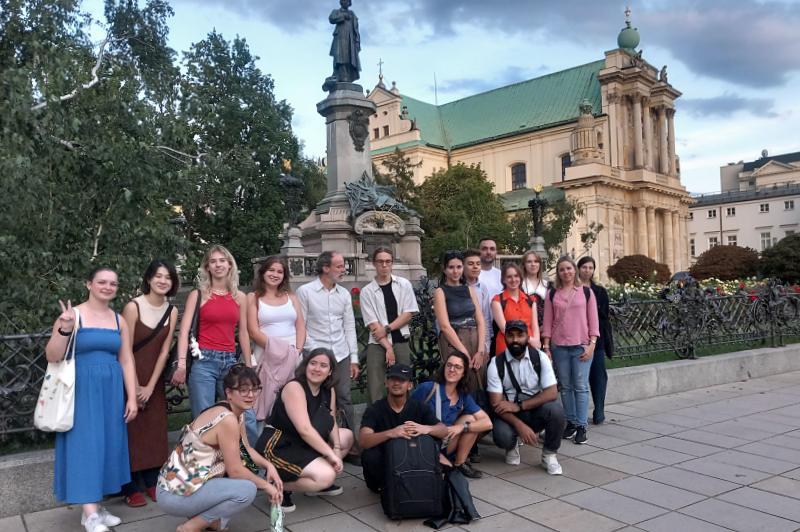Participants of the ERUA Mental Health Literacy course sightseeing in Warsaw
