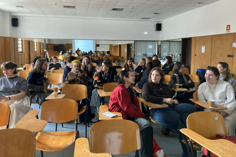 Students from USWPS and UAEGEAN work together during a seminar in Rhodoes