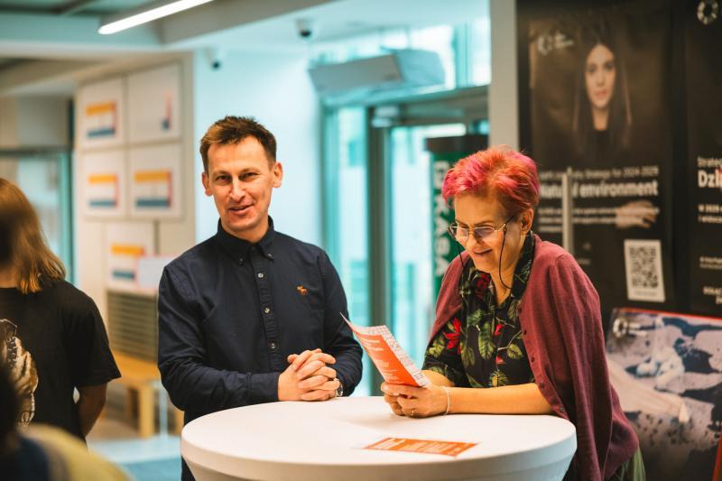 Szymon Pasierb, Head of the Woodworking Workshop at USWPS, and Dorota Bąkowska, Head of the Sewing Workshop