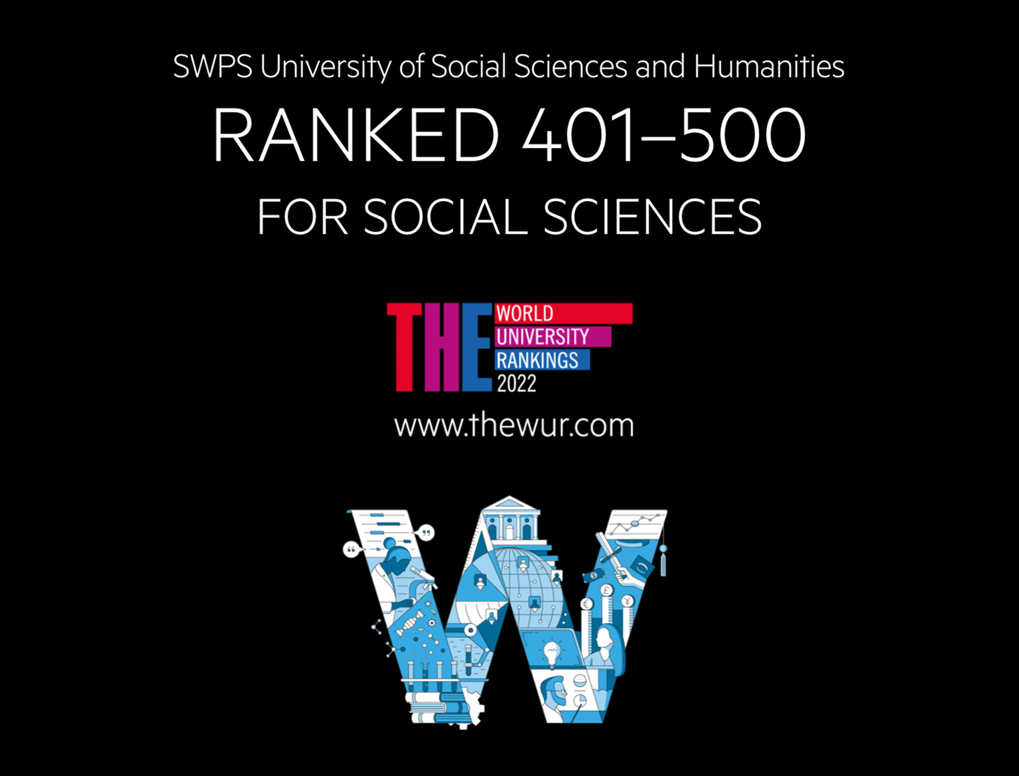 SWPS University 1st in Poland in Social Sciences in THE World University Rankings 2022