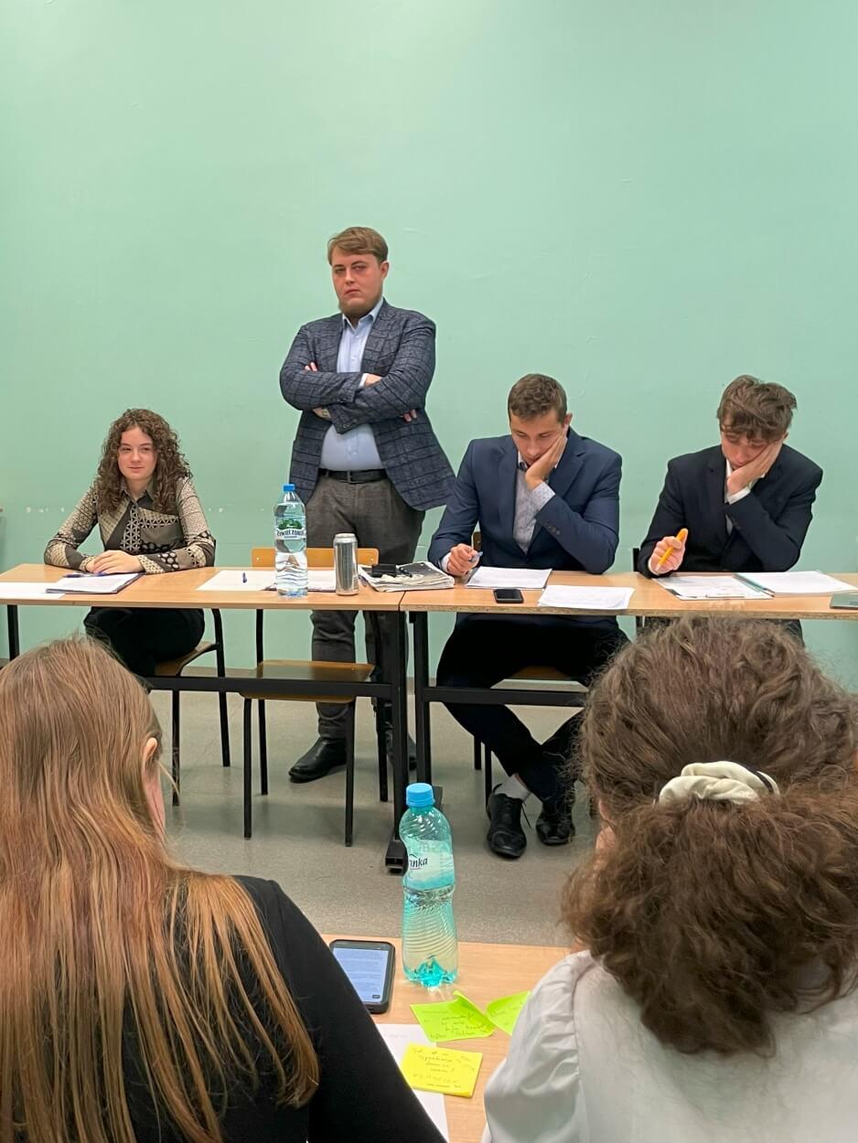 SWPS University team during the oxford-style debate competition