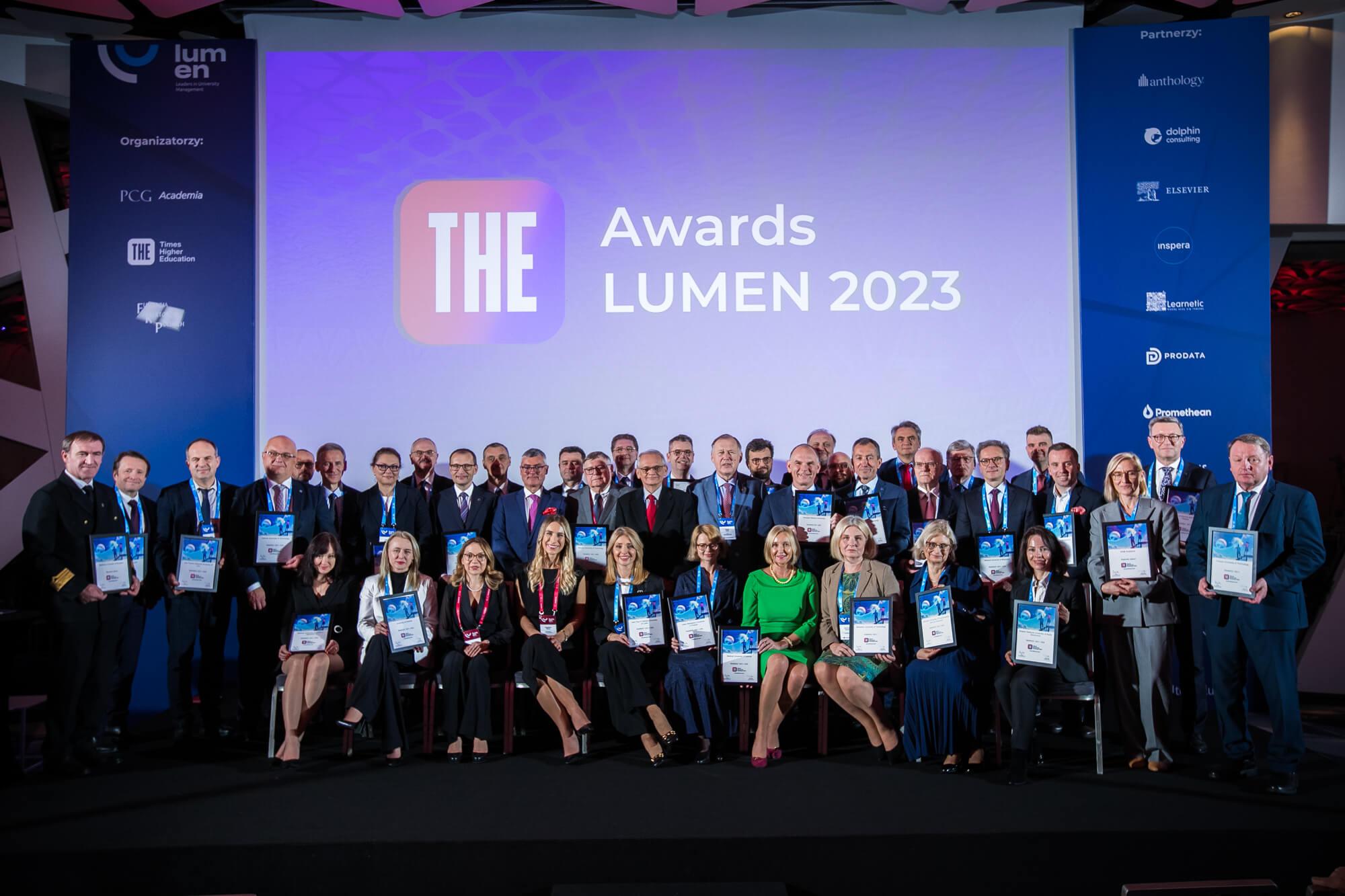 Rectors of all universities awarded the Times Higher Education Award at LUMEN Conference 2023