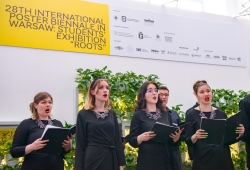 SWPS University Choir performs the 28th International Poster Biennale in Warsaw