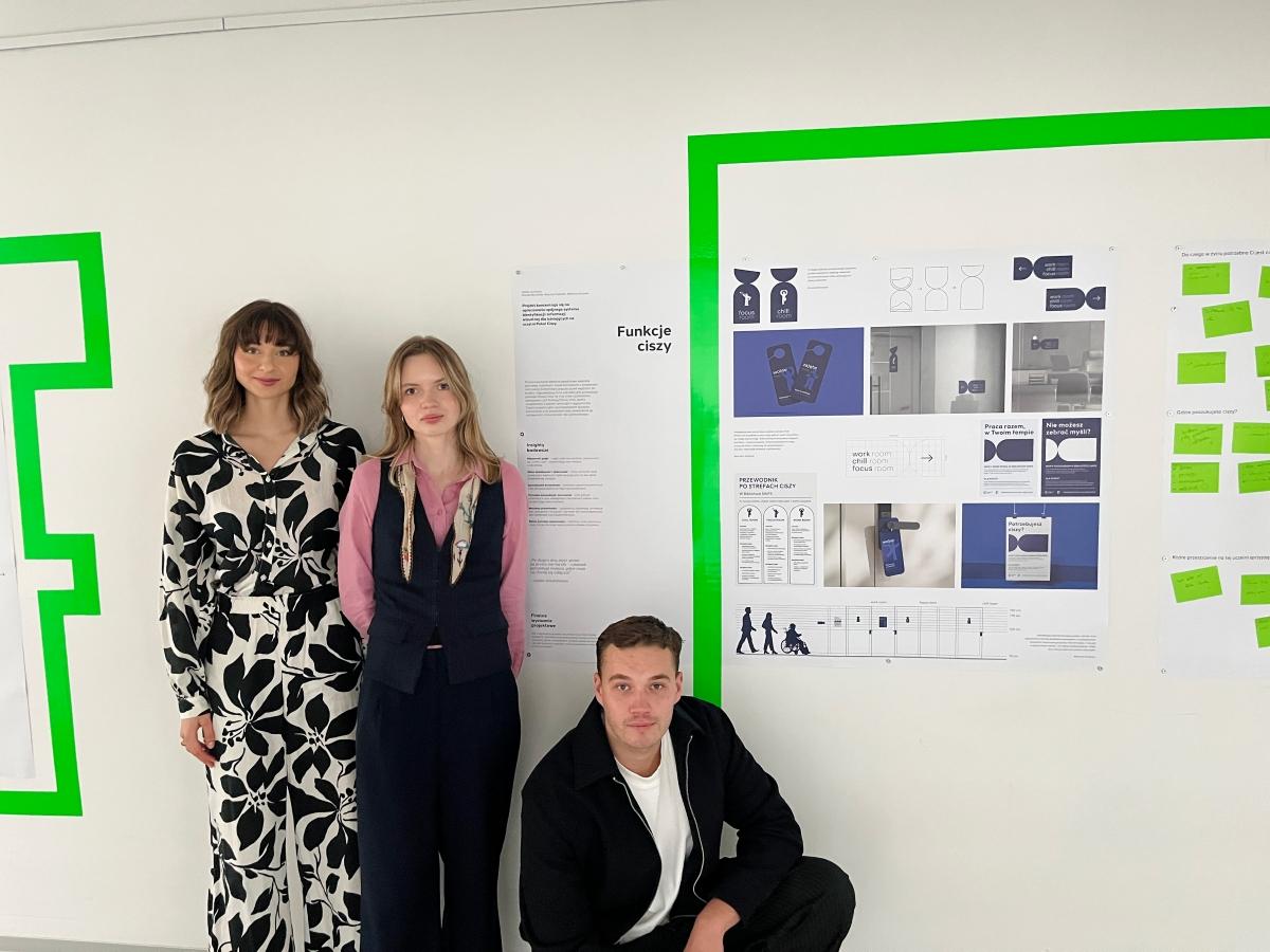 Wiktoria Kurzawa, Klaudia Borawiak and Wojciech Rybiński - SWPS University students