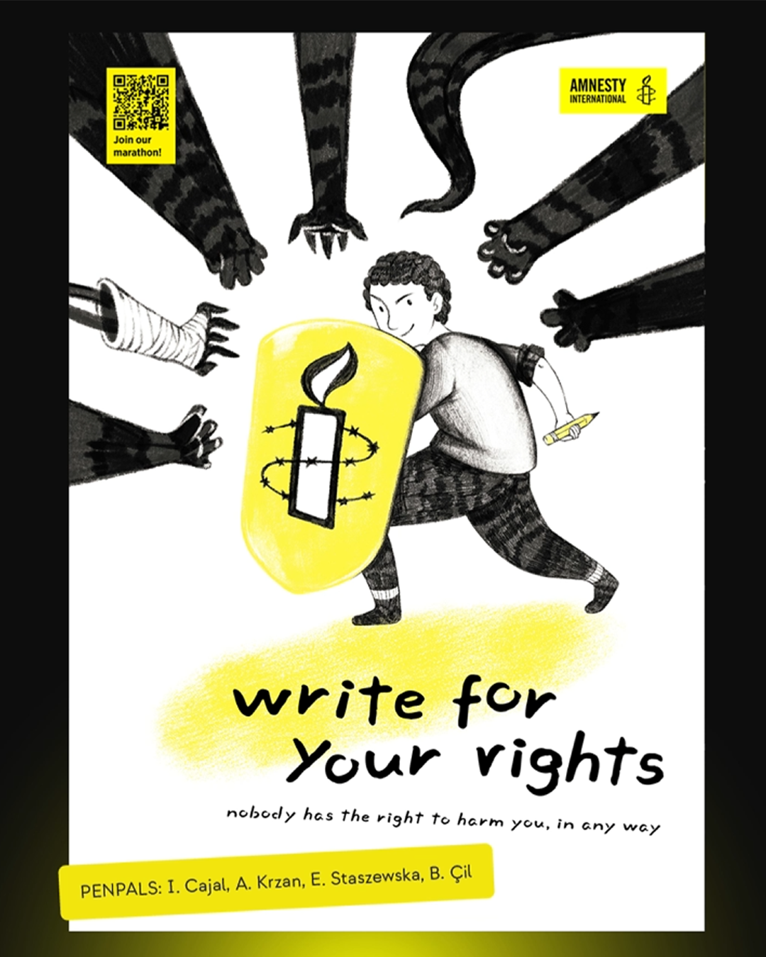 A poster designed to promote Amnesty International's Letter Writing Marathon