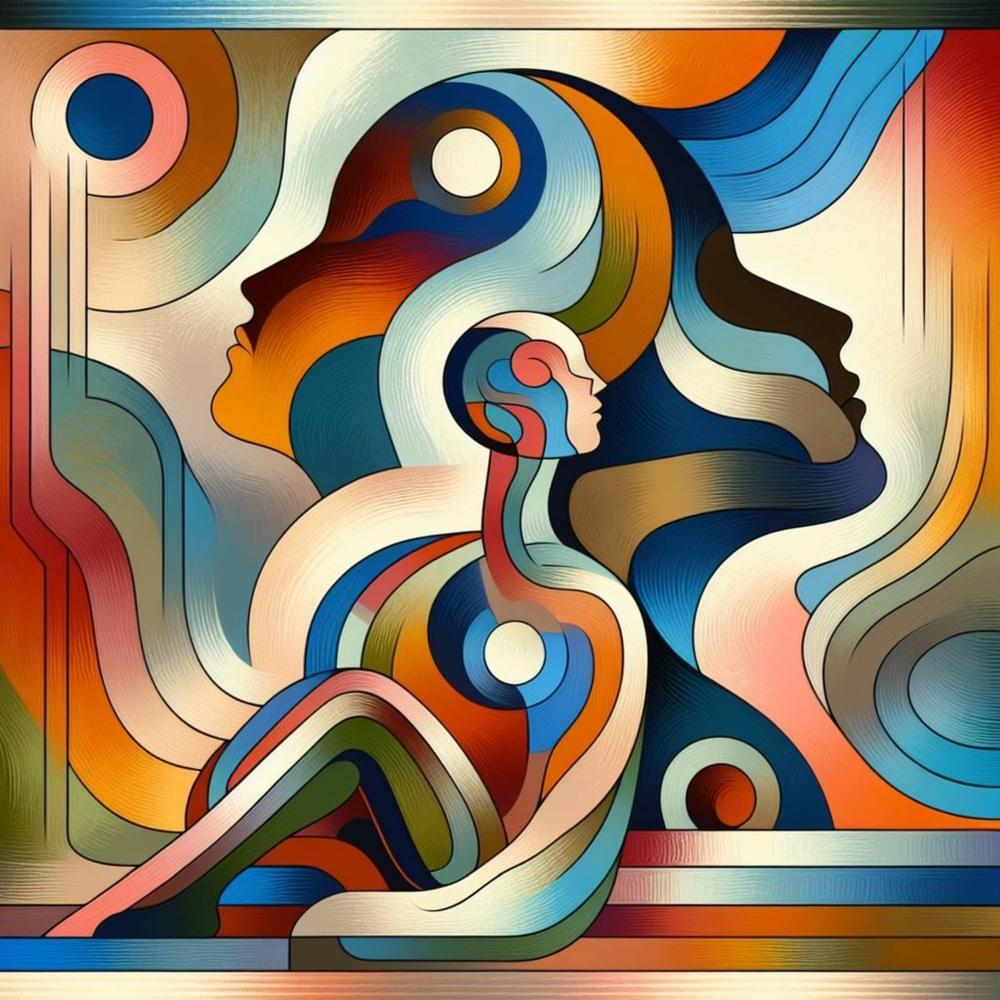 A piece of abstract colorful art