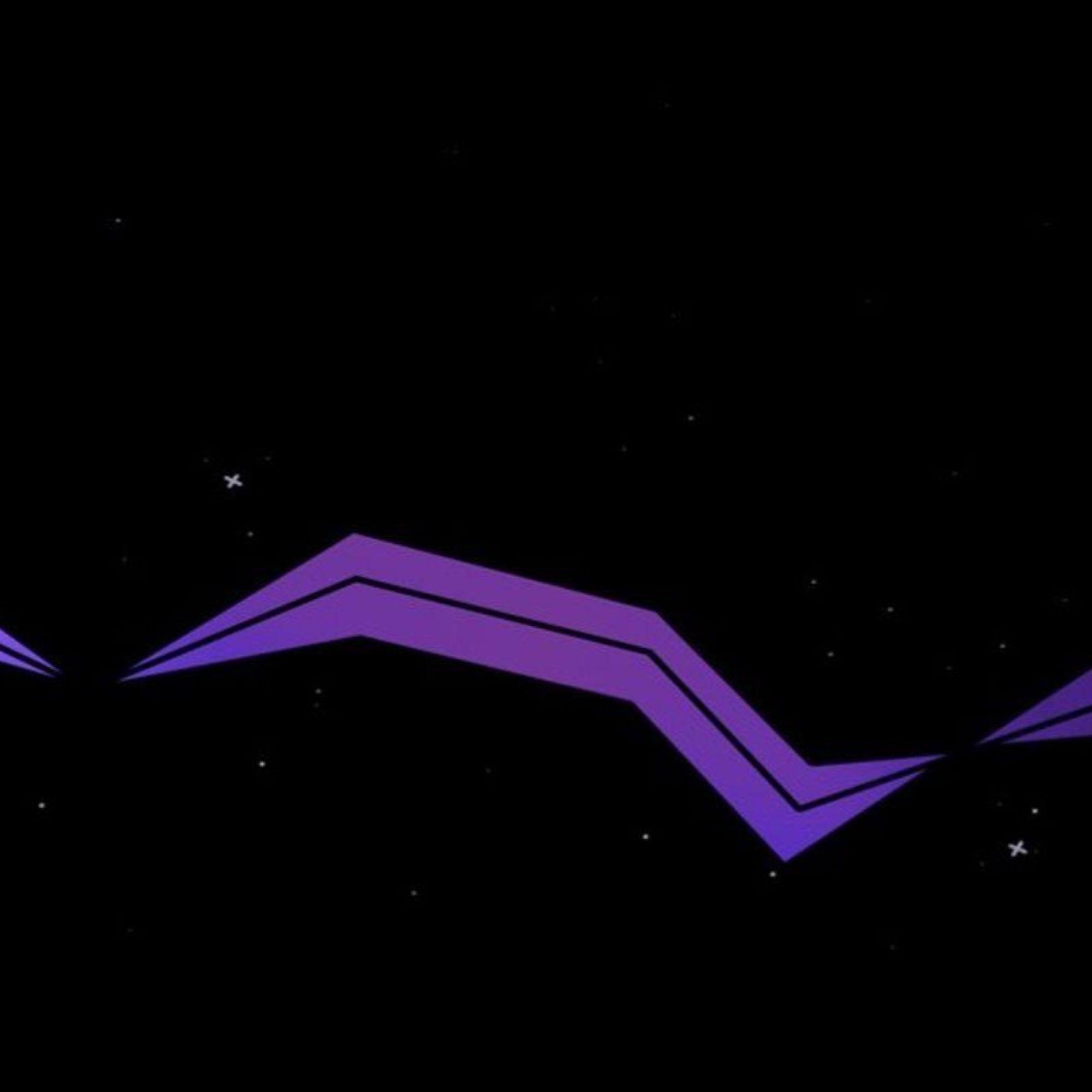 Graphic with space and purple streak