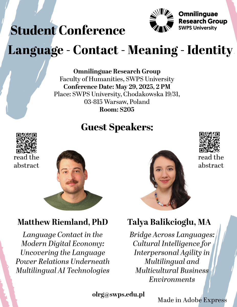 Join us for a student conference on language, identity, and meaning in multilingual contexts,