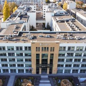 Bird's eye view of SWPS University building in Warsaw